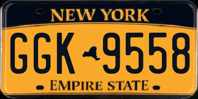 NY license plate GGK9558