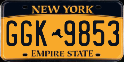 NY license plate GGK9853