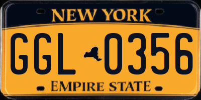 NY license plate GGL0356