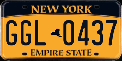 NY license plate GGL0437