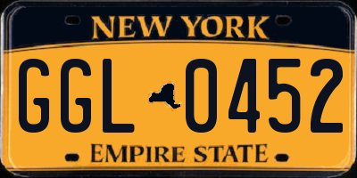 NY license plate GGL0452