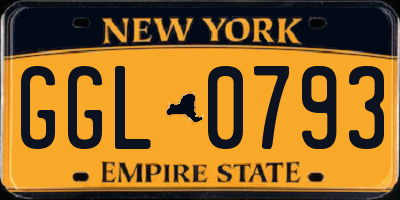 NY license plate GGL0793
