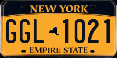NY license plate GGL1021