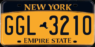 NY license plate GGL3210