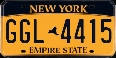 NY license plate GGL4415