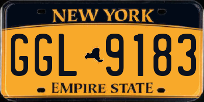 NY license plate GGL9183