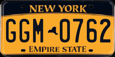 NY license plate GGM0762