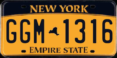 NY license plate GGM1316