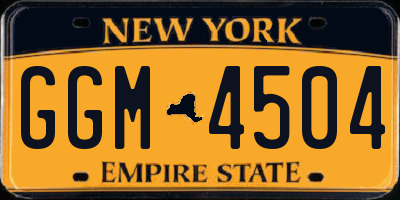 NY license plate GGM4504