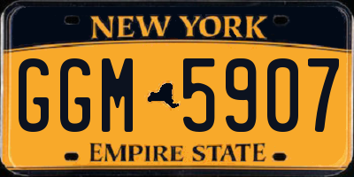 NY license plate GGM5907