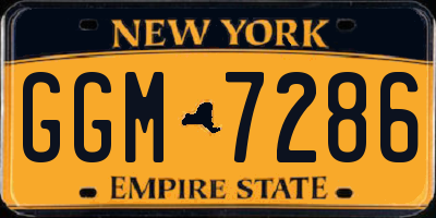 NY license plate GGM7286