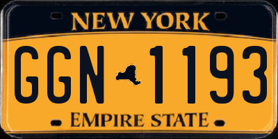NY license plate GGN1193