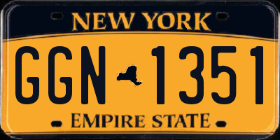 NY license plate GGN1351