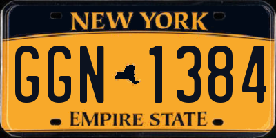 NY license plate GGN1384