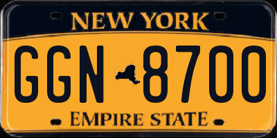 NY license plate GGN8700