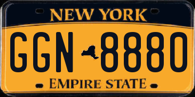 NY license plate GGN8880