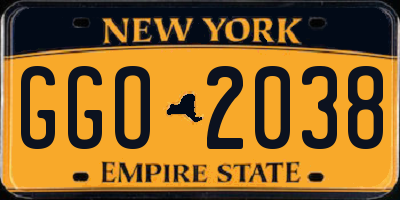 NY license plate GGO2038