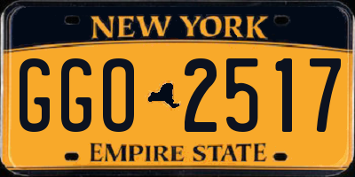 NY license plate GGO2517