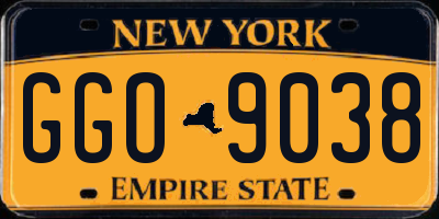 NY license plate GGO9038