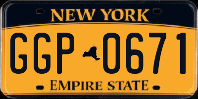 NY license plate GGP0671