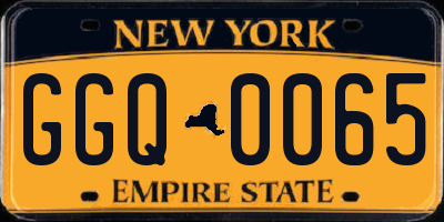 NY license plate GGQ0065