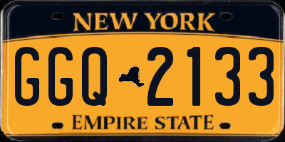NY license plate GGQ2133