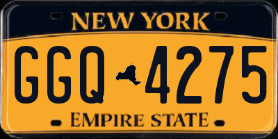 NY license plate GGQ4275