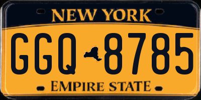 NY license plate GGQ8785