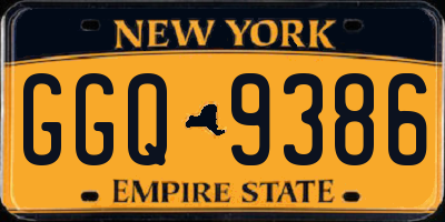 NY license plate GGQ9386