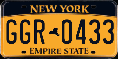 NY license plate GGR0433