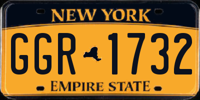 NY license plate GGR1732