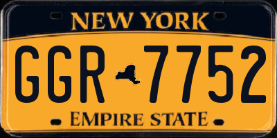 NY license plate GGR7752