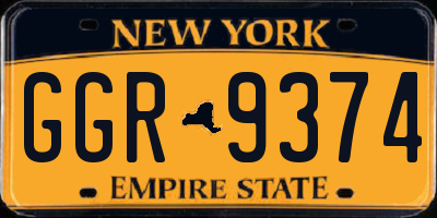 NY license plate GGR9374