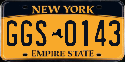 NY license plate GGS0143