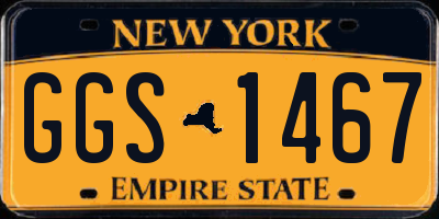 NY license plate GGS1467