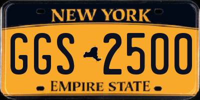 NY license plate GGS2500