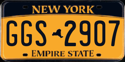NY license plate GGS2907