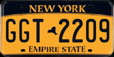 NY license plate GGT2209