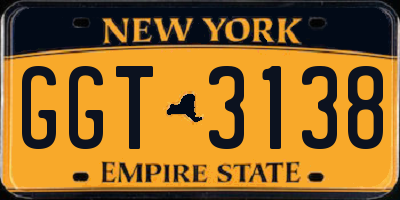 NY license plate GGT3138