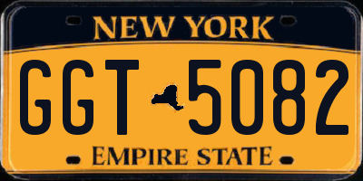 NY license plate GGT5082
