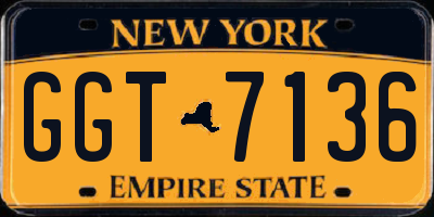NY license plate GGT7136