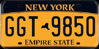 NY license plate GGT9850