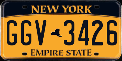 NY license plate GGV3426
