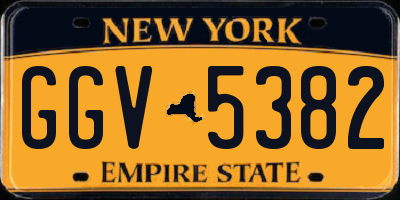NY license plate GGV5382