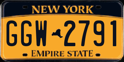 NY license plate GGW2791