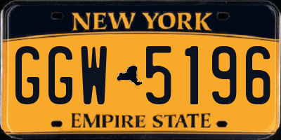 NY license plate GGW5196