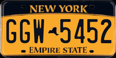 NY license plate GGW5452