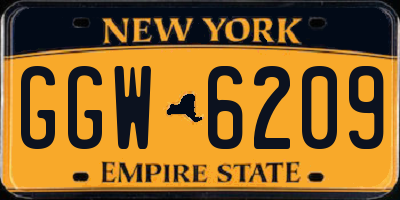 NY license plate GGW6209
