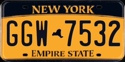 NY license plate GGW7532