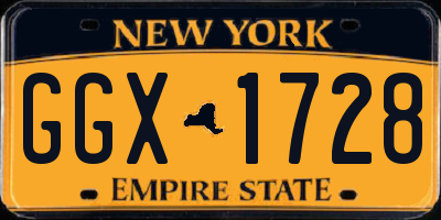 NY license plate GGX1728